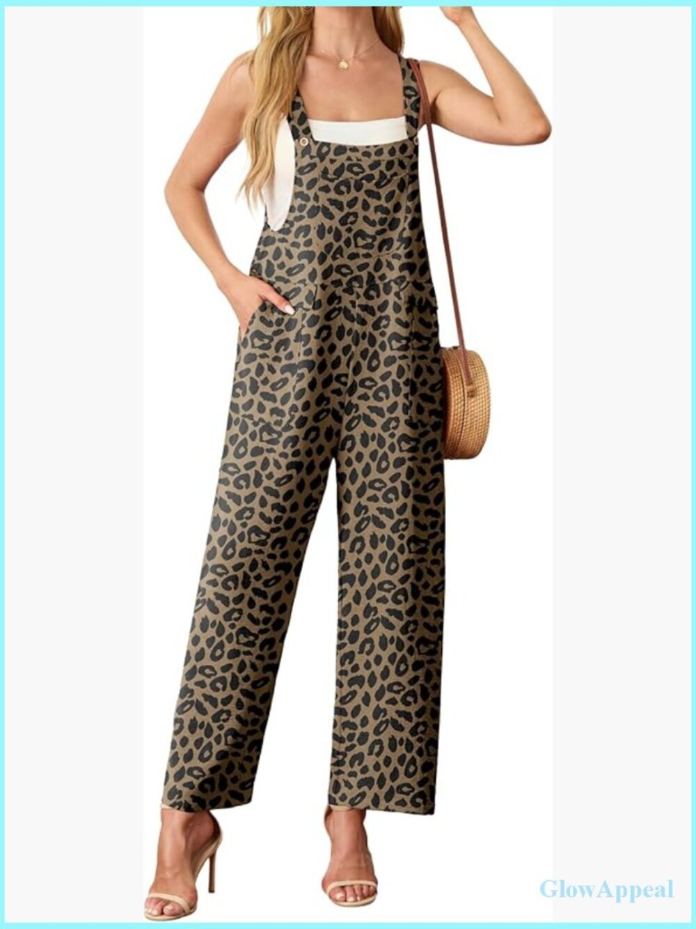 Sleeveless Wide Leg Jumpsuit with Pockets Loose Fit Boho Overall